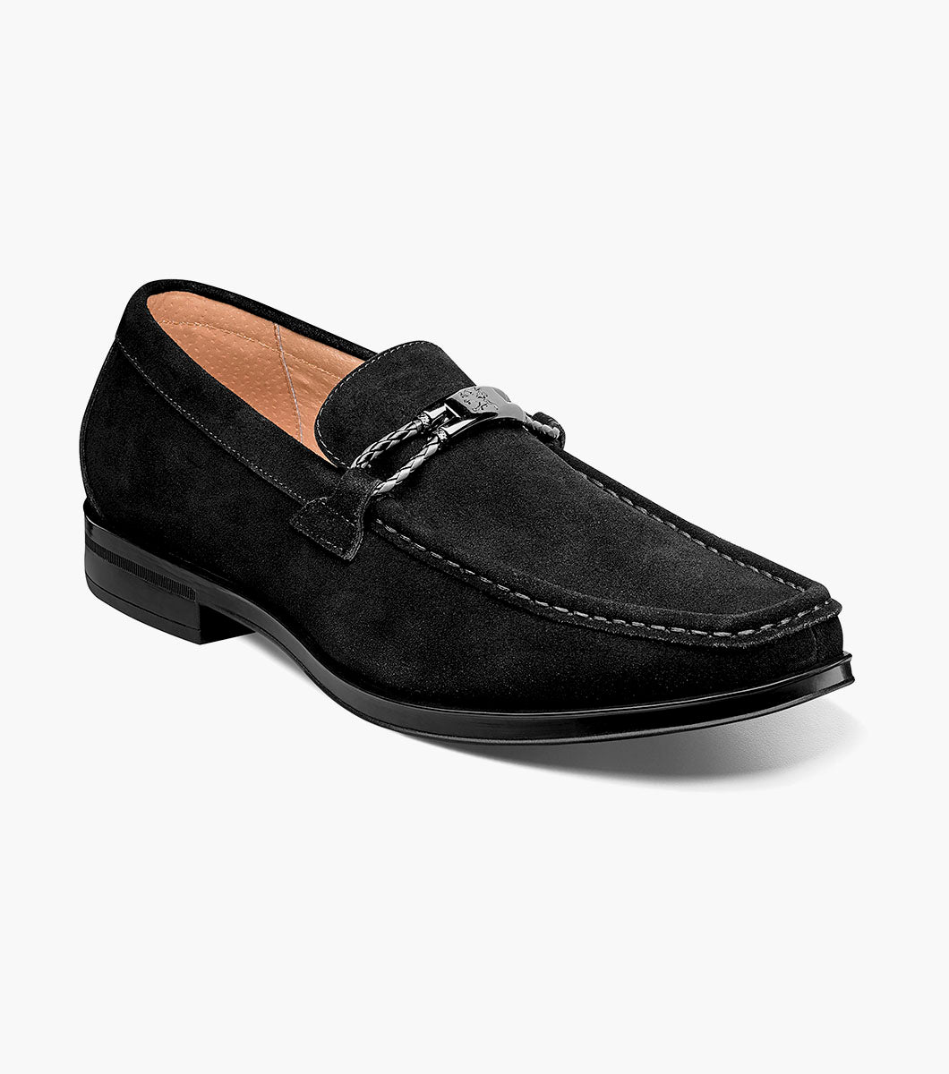 Stacy Adams NEVILLE Moc Toe Bit Slip On Black Suede by Stacy Adams Shoes