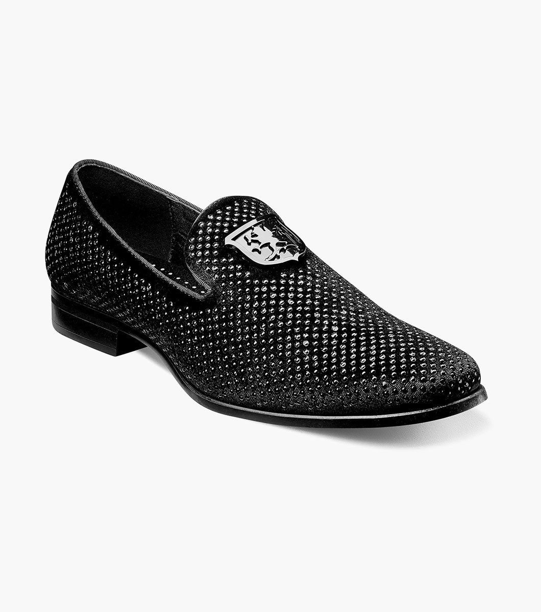 Stacy Adams SWAGGER Studded Slip On Black by Stacy Adams Shoes