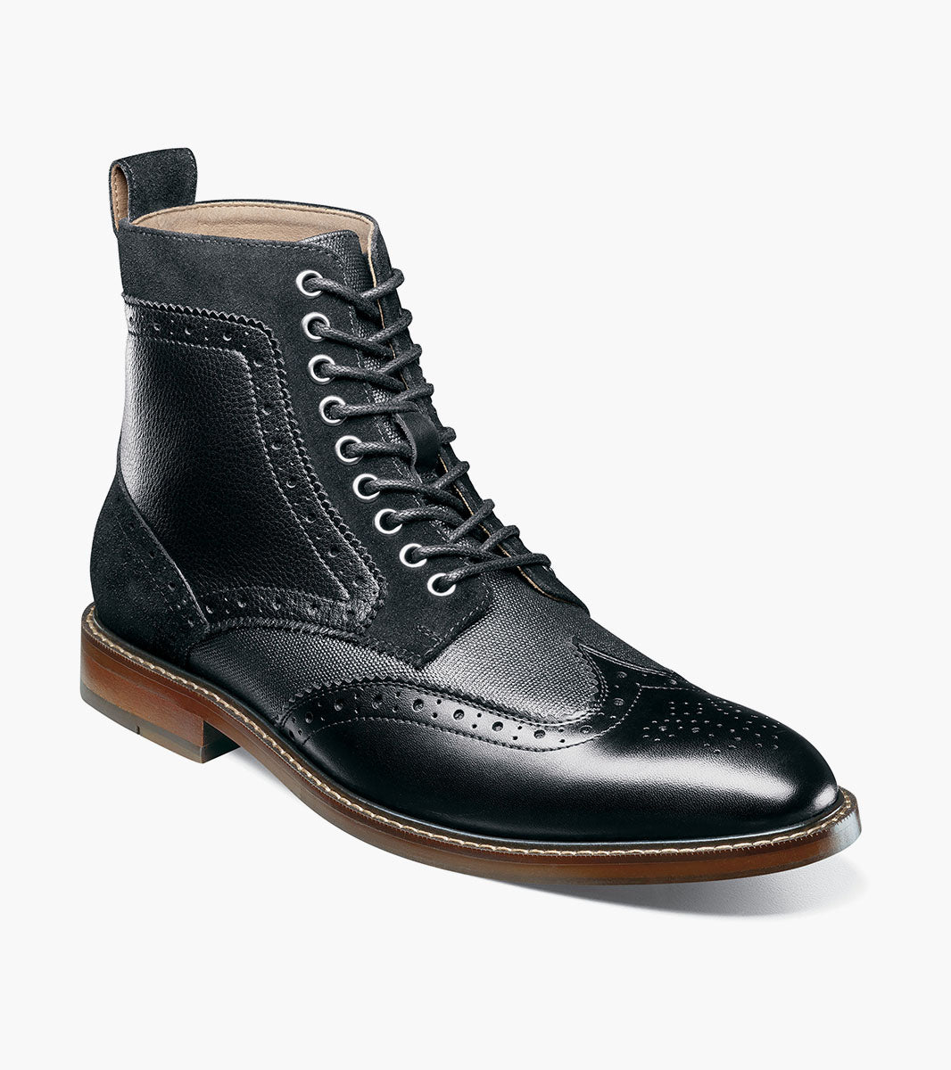 Stacy Adams FINNEGAN Wingtip Lace Up Boot Black Multi by Stacy Adams Shoes