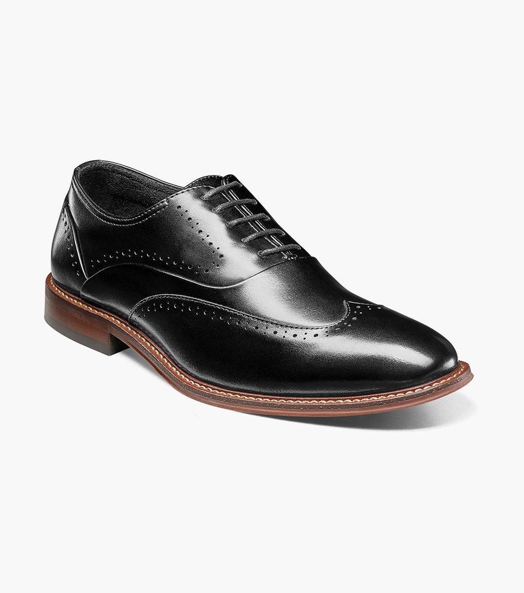 Stacy Adams MACARTHUR Wingtip Oxford Black Smooth by Stacy Adams Shoes