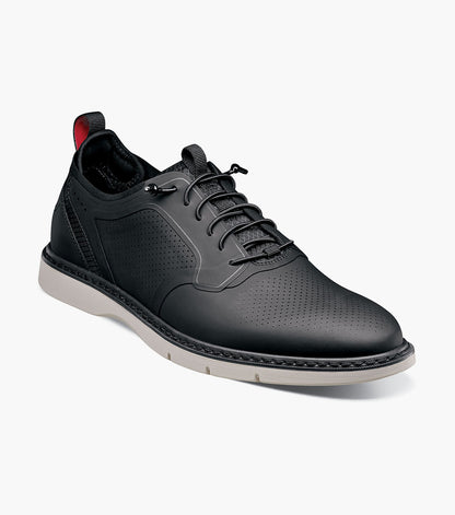 Stacy Adams SYNCHRO Plain Toe Elastic Lace Up Black by Stacy Adams Shoes