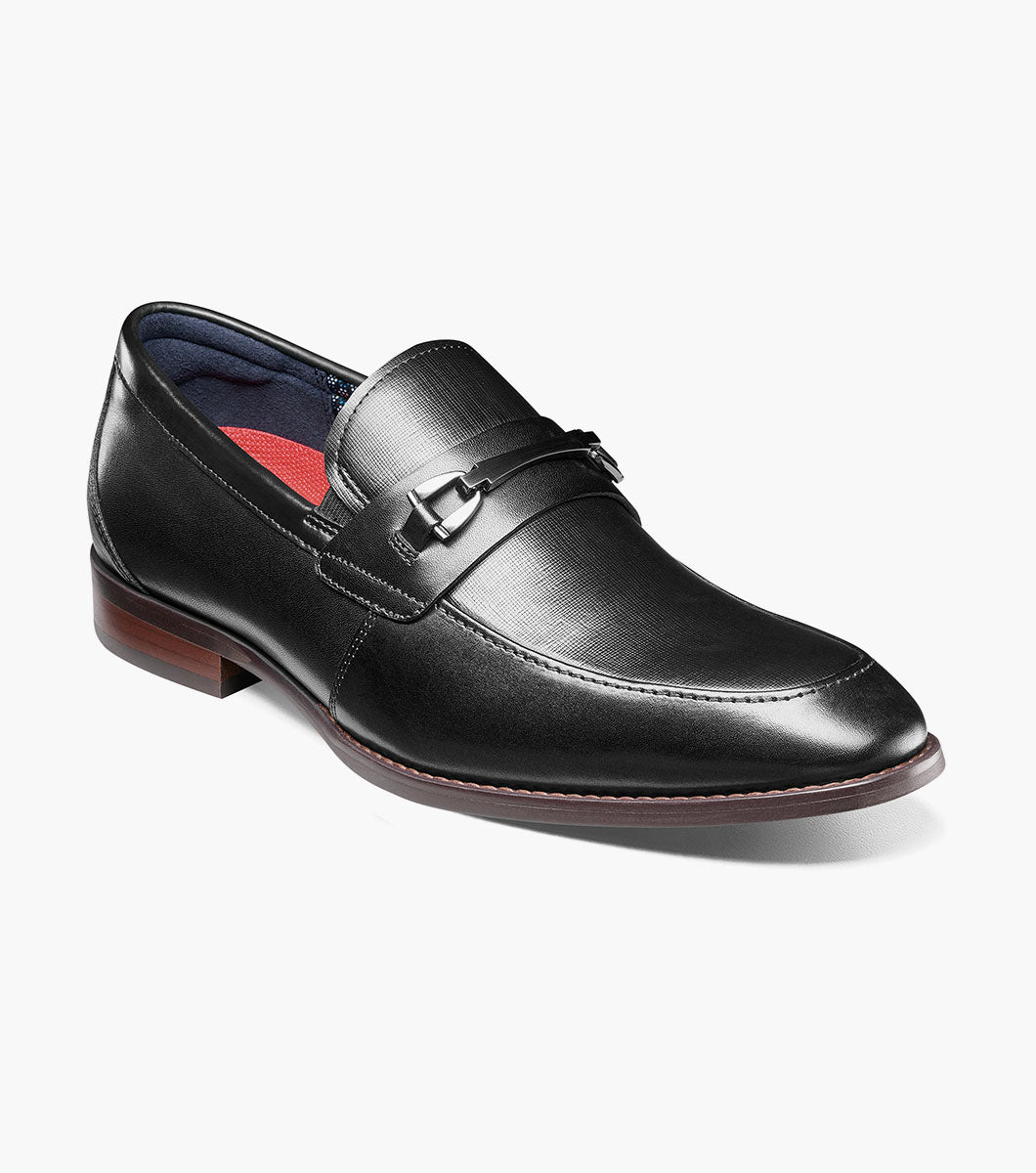 Stacy Adams KAYLOR Moc Toe Bit Slip On Black by Stacy Adams Shoes