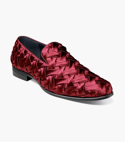 Stacy Adams SAVOIR Plain Toe Satin Slip On Burgundy by Stacy Adams Shoes