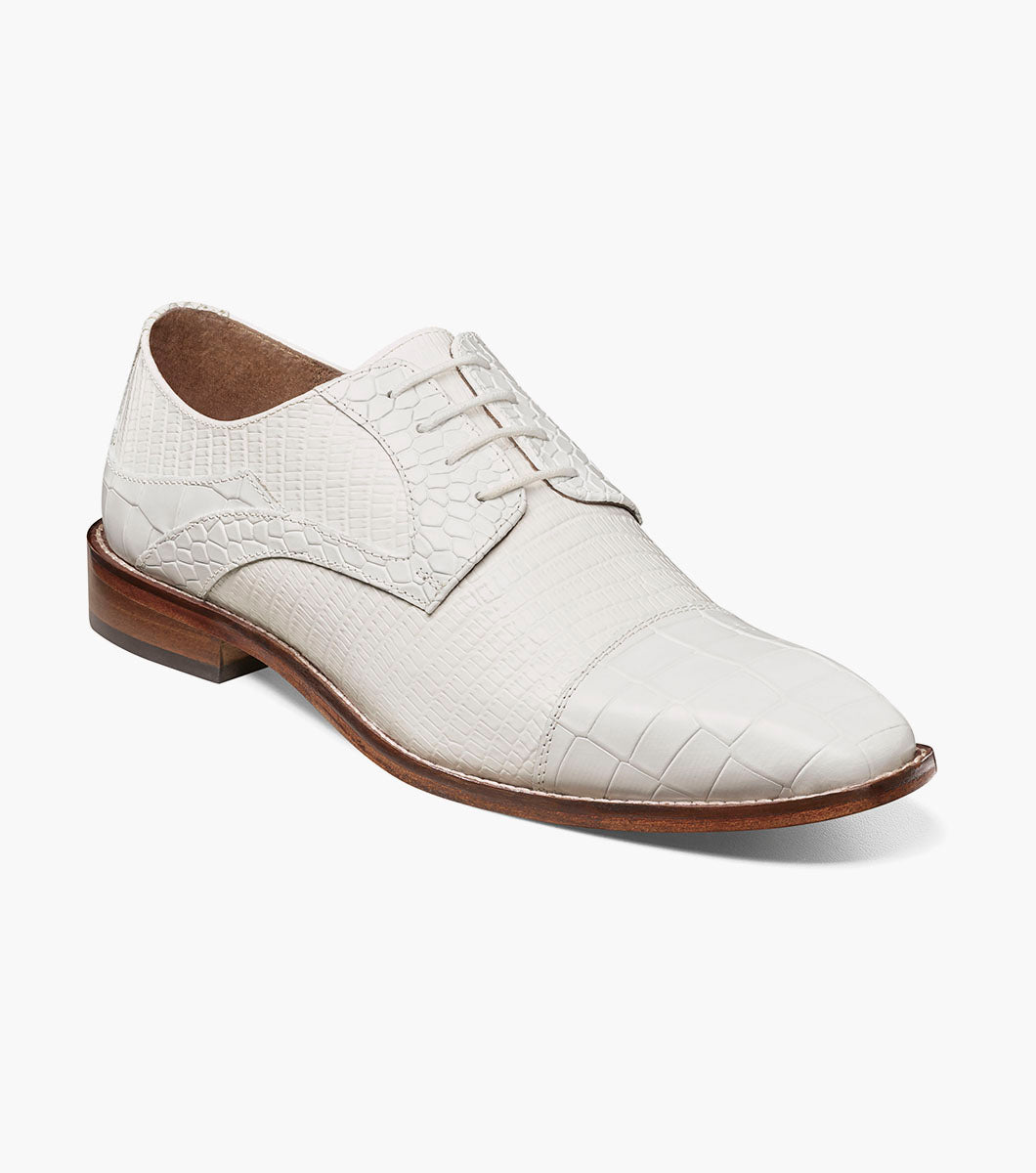 Stacy Adams TEDESCO Cap Toe Oxford White by Stacy Adams Shoes