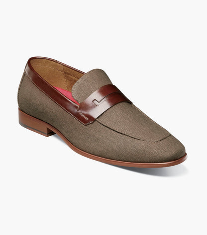 Stacy Adams GILL Moc Toe Saddle Slip On Mushroom Multi by Stacy Adams Shoes