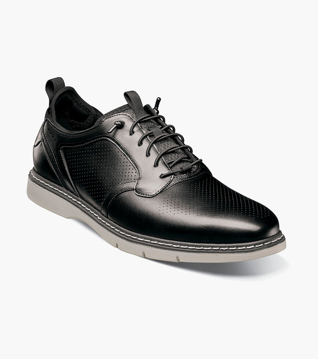 Stacy Adams SYNC Plain Toe Elastic Lace Up Black by Stacy Adams Shoes