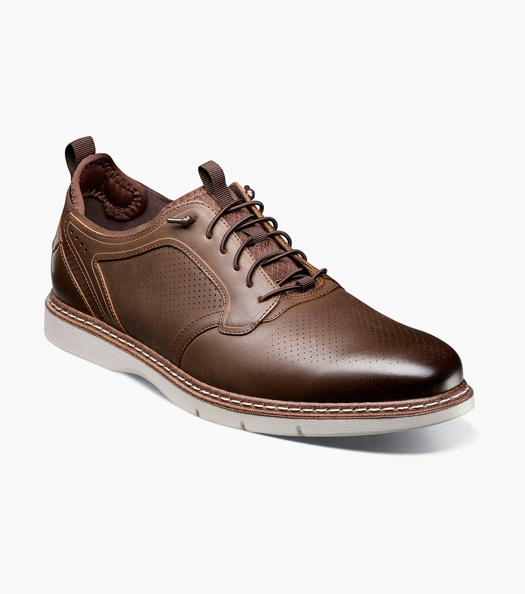 Stacy Adams SYNC Plain Toe Elastic Lace Up Brown CH by Stacy Adams Shoes
