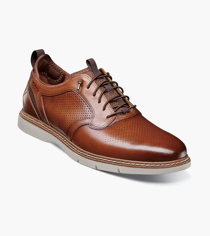 Stacy Adams SYNC Plain Toe Elastic Lace Up Cognac by Stacy Adams Shoes
