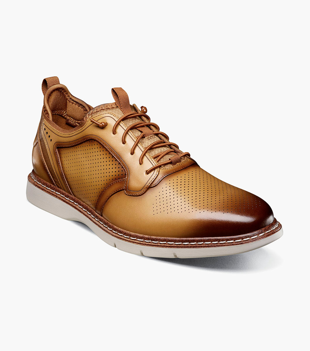 Stacy Adams SYNC Plain Toe Elastic Lace Up Natural by Stacy Adams Shoes