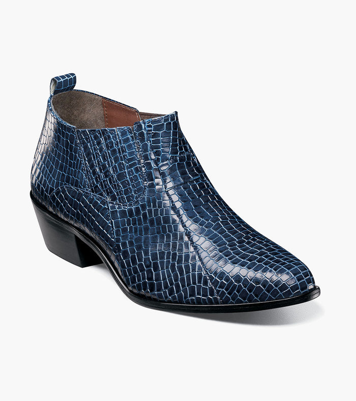 Stacy Adams SANDOVAL Cuban Heeled Boot Navy by Stacy Adams Shoes