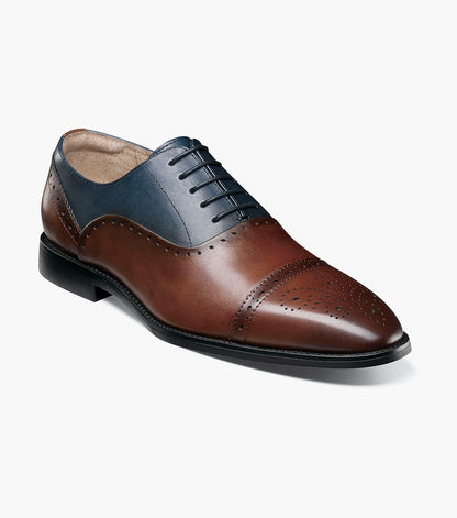 Stacy Adams REYNOLDS Cap Toe Oxford Brown and Navy by Stacy Adams Shoes
