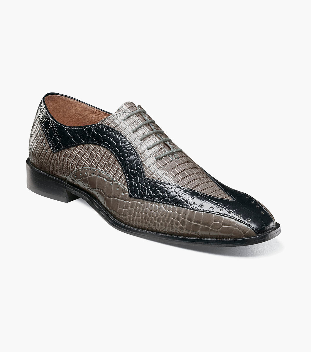Stacy Adams TALLERO V-Tip Oxford Black/Gray by Stacy Adams Shoes