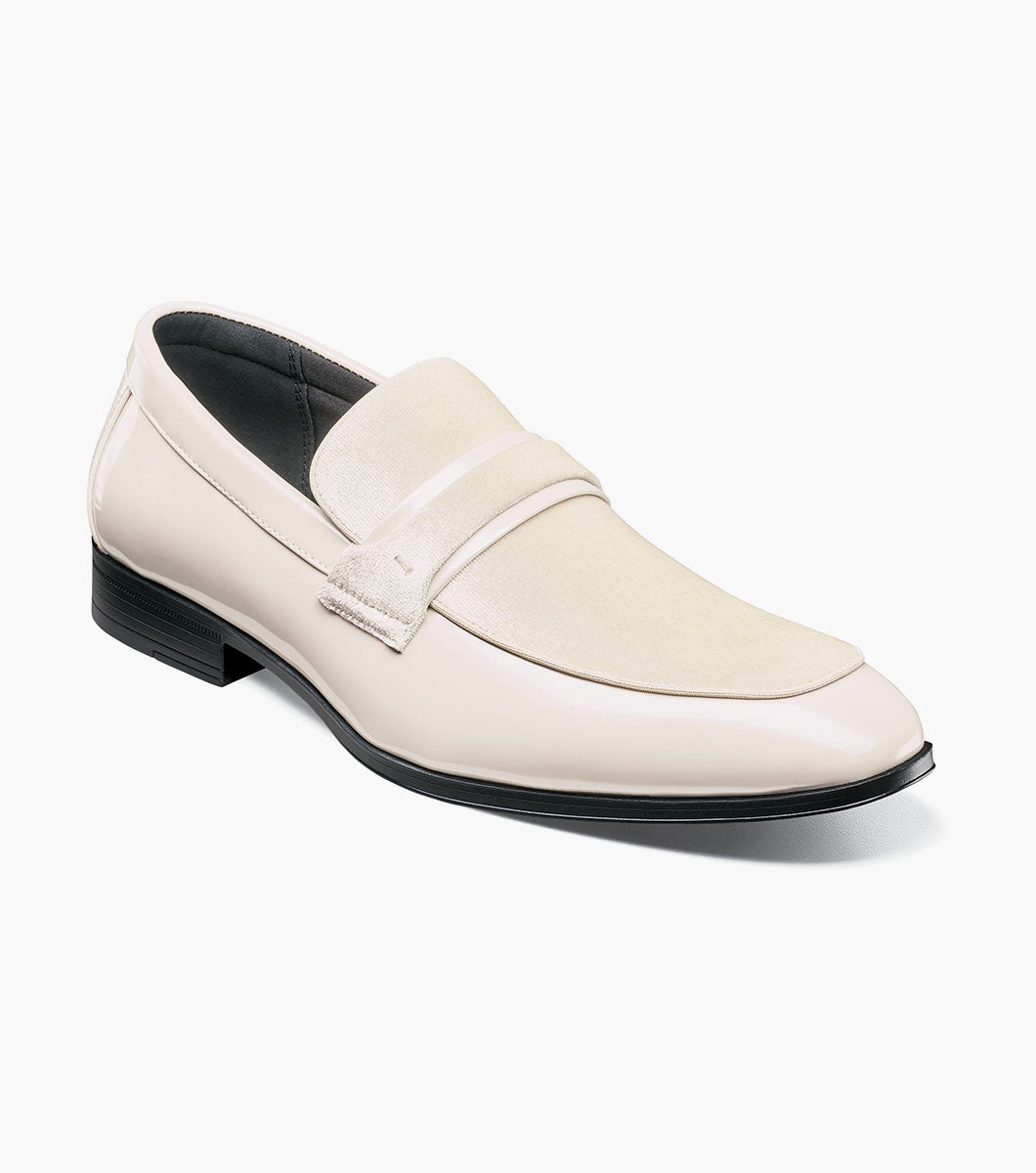 Stacy Adams SPRATLEY Moc Toe Saddle Slip On Ivory by Stacy Adams Shoes