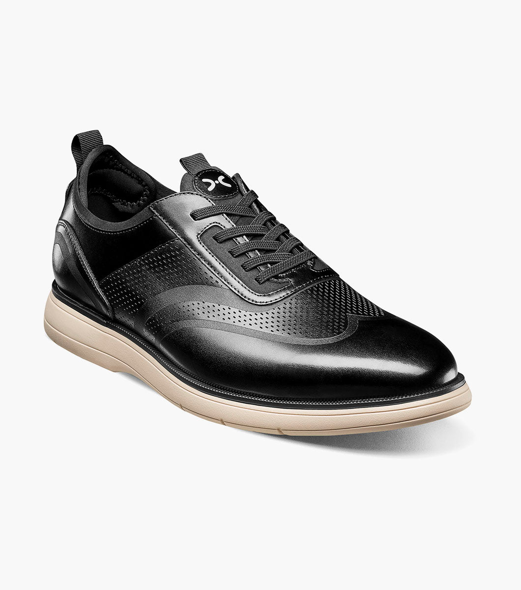 Stacy Adams EDGEWOOD Wingtip Elastic Lace Up Black by Stacy Adams Shoes