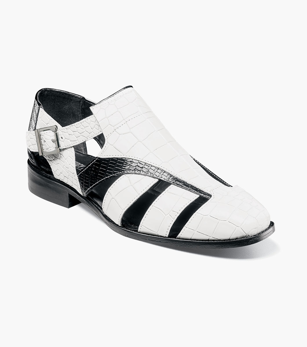 Stacy Adams CALANDRO City Sandal Black w/White by Stacy Adams Shoes