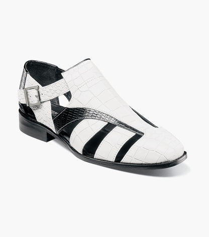 Stacy Adams CALANDRO City Sandal Black w/White by Stacy Adams Shoes