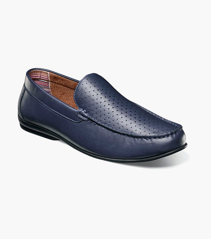 Stacy Adams CONROY Moc Toe Perf Slip On Navy by Stacy Adams Shoes