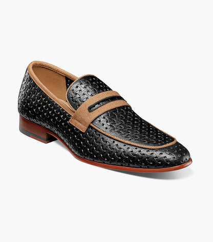 Stacy Adams WINSTEAD Moc Toe Saddle Slip On Black by Stacy Adams Shoes