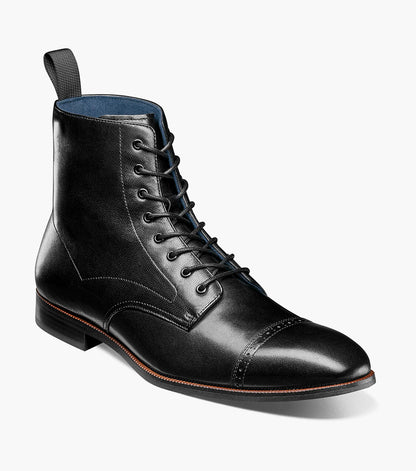 Stacy Adams HENRY Cap Toe Lace Up Boot Black by Stacy Adams Shoes