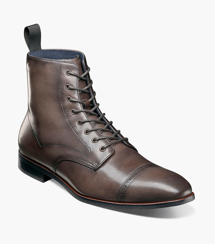 Stacy Adams HENRY Cap Toe Lace Up Boot Gray by Stacy Adams Shoes