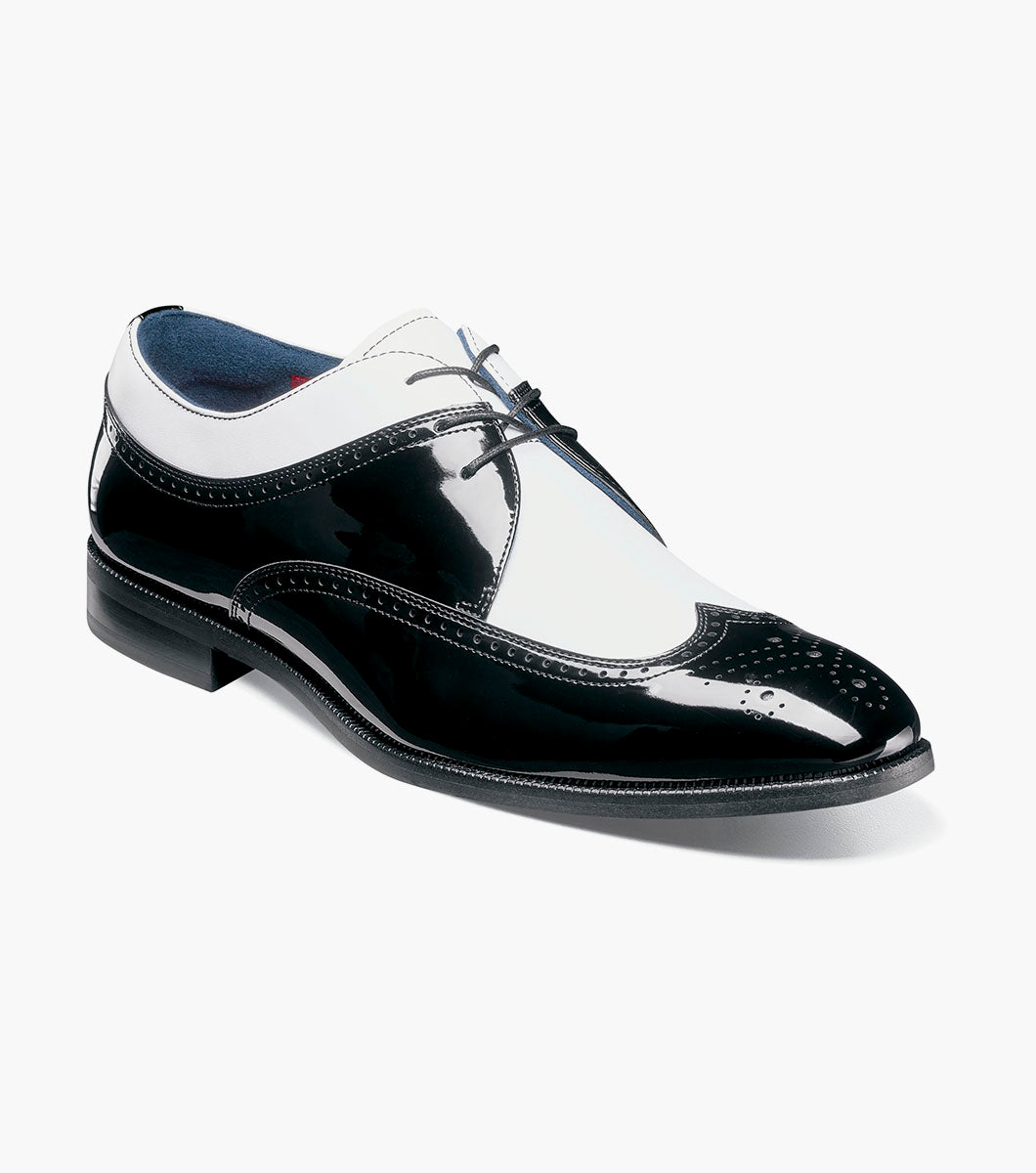 Stacy Adams DAYTON II Wingtip Oxford Black w/White by Stacy Adams Shoes