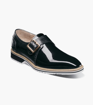 Stacy Adams BARTRAM Plain Toe Monk Strap Black by Stacy Adams Shoes