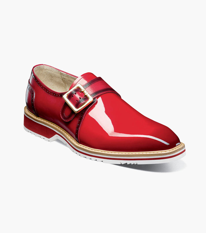 Stacy Adams BARTRAM Plain Toe Monk Strap Red by Stacy Adams Shoes