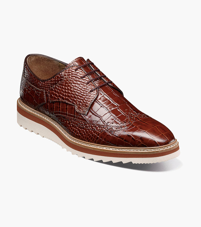 Stacy Adams ALARIO Wingtip Oxford Cognac by Stacy Adams Shoes