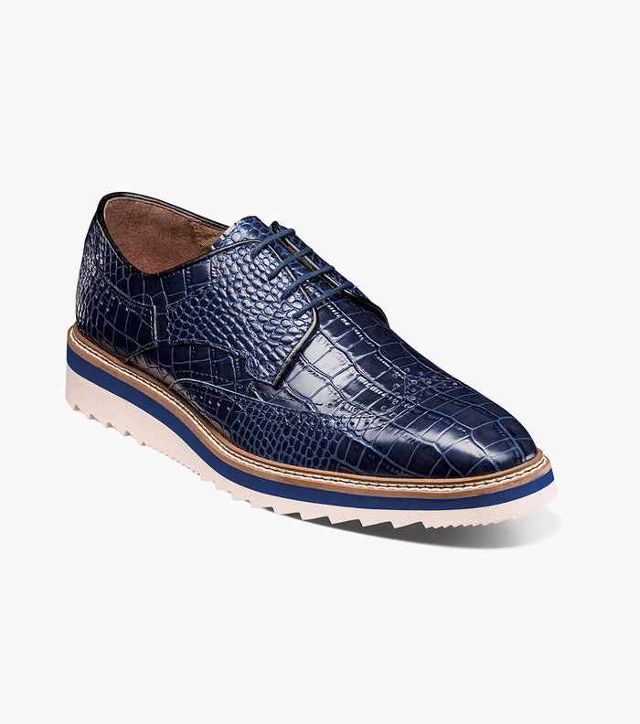 Stacy Adams ALARIO Wingtip Oxford Blue by Stacy Adams Shoes
