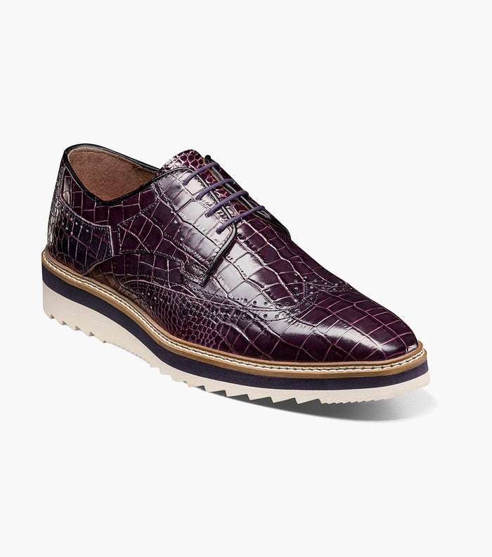 Stacy Adams ALARIO Wingtip Oxford Purple by Stacy Adams Shoes