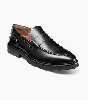 Stacy Adams HAYES Moc Toe Penny Slip On Black by Stacy Adams Shoes