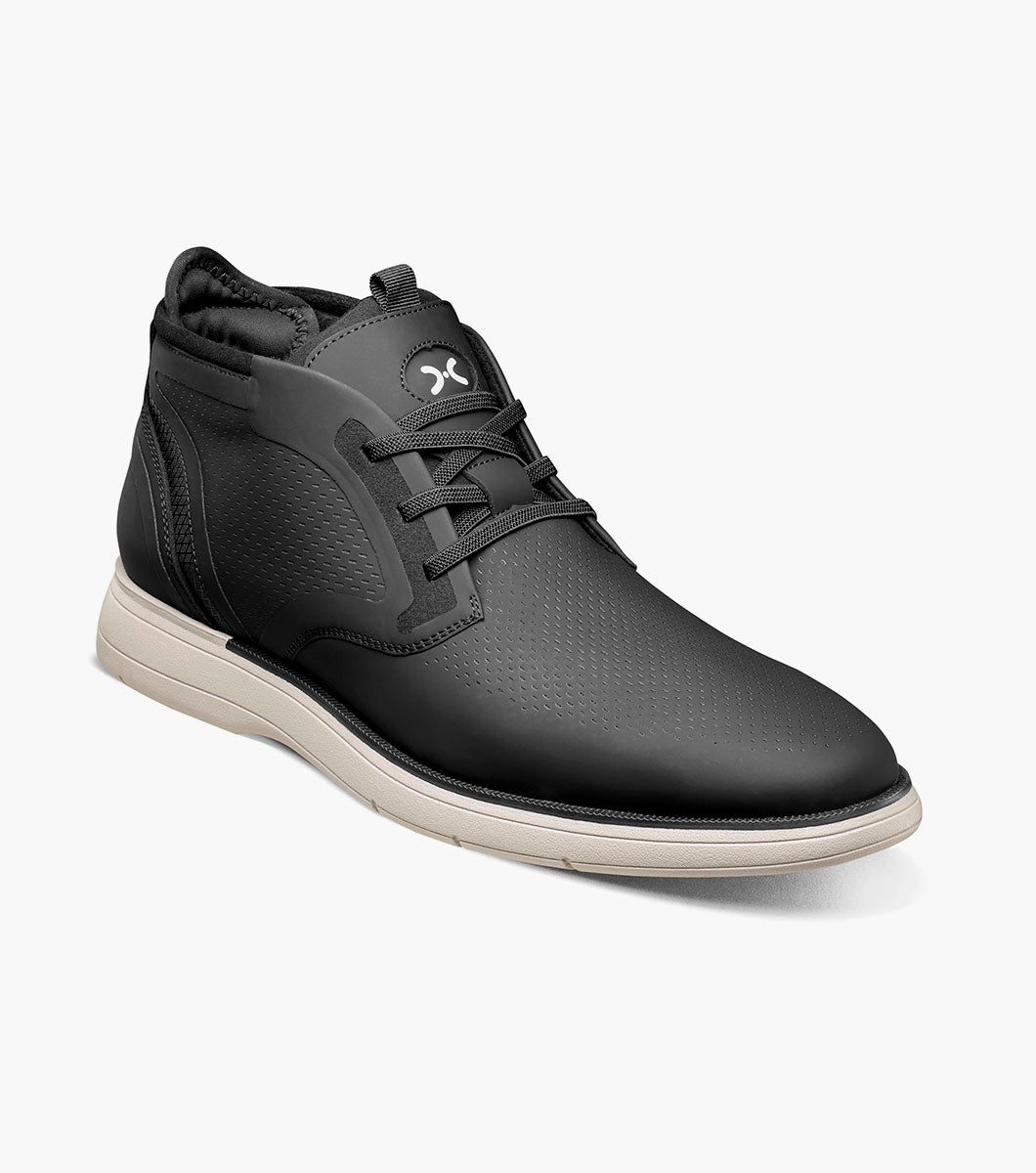 Stacy Adams EASTMONT Plain Toe Elastic Lace Chukka Boot Black by Stacy Adams Shoes