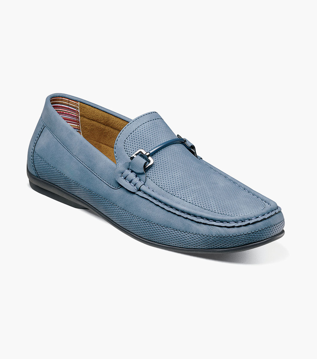 Stacy Adams COLTON Moc Toe Bit Slip On Navy by Stacy Adams Shoes