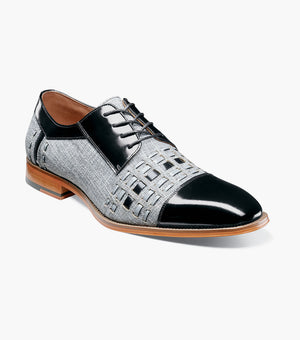 Stacy Adams HALSTEAD Cap Toe Oxford Black/Gray by Stacy Adams Shoes