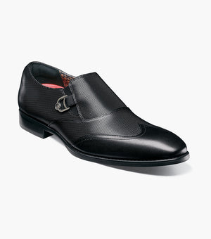 Stacy Adams LOCKWOOD Wingtip Ornament Slip On Black by Stacy Adams Shoes