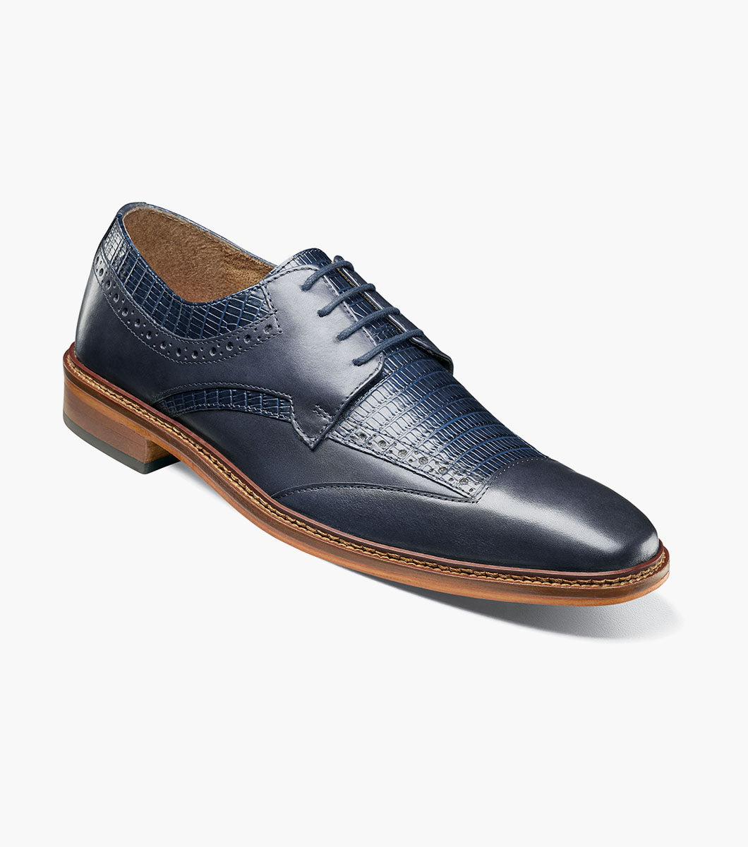Stacy Adams GAMBETTA Modified Cap Toe Oxford Navy by Stacy Adams Shoes