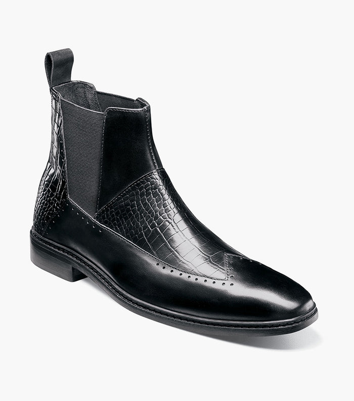 Stacy Adams GARZA Wingtip Chelsea Boot Black by Stacy Adams Shoes