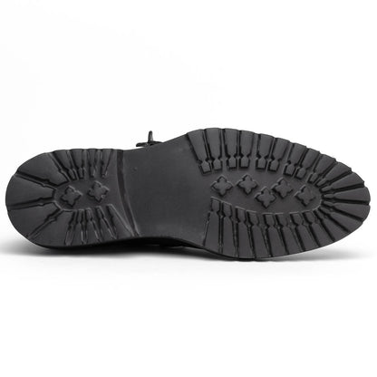 Zelli Campo Sueded Goatskin Lace-up Blucher Shoes in Black