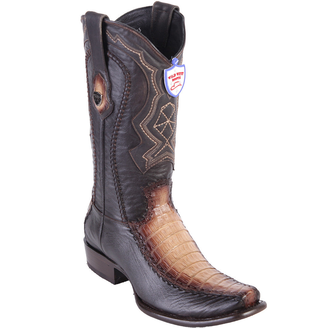 Western Boots Caiman Belly Semi Square Toe
