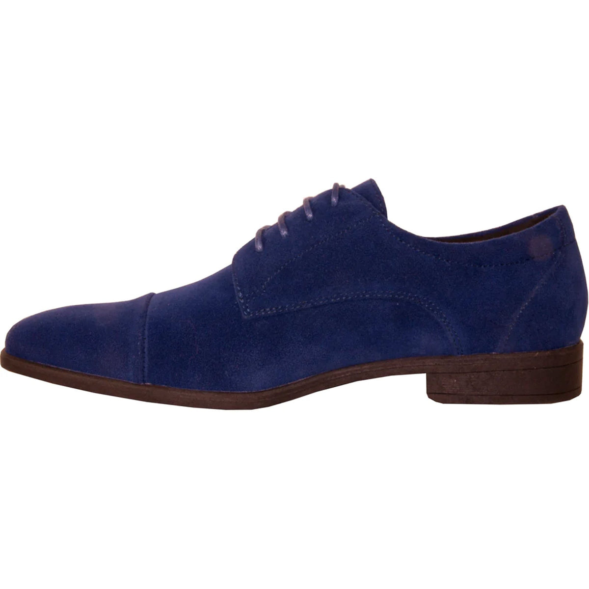Bravo Mens Formal Suede Style Wedding & Prom Cap Toe Dress Shoe in Royal Blue