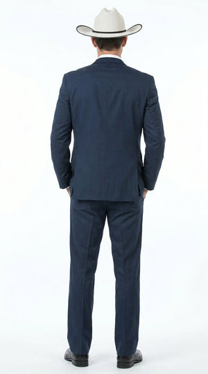 Men’s Slate Blue Western Sport Coat with Two Button Front, Notch Lapel Designer Blazer Jacket