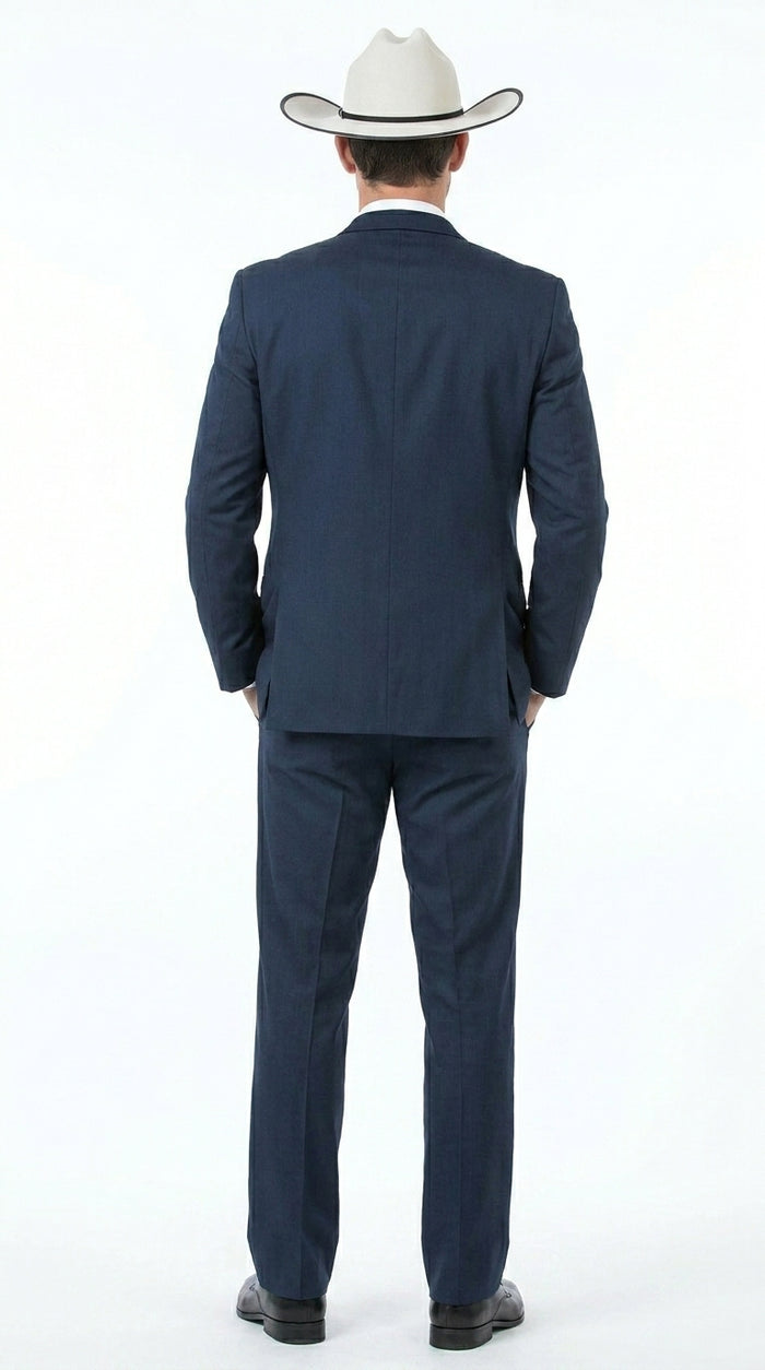 Men’s Slate Blue Western Sport Coat with Two Button Front, Notch Lapel Designer Blazer Jacket