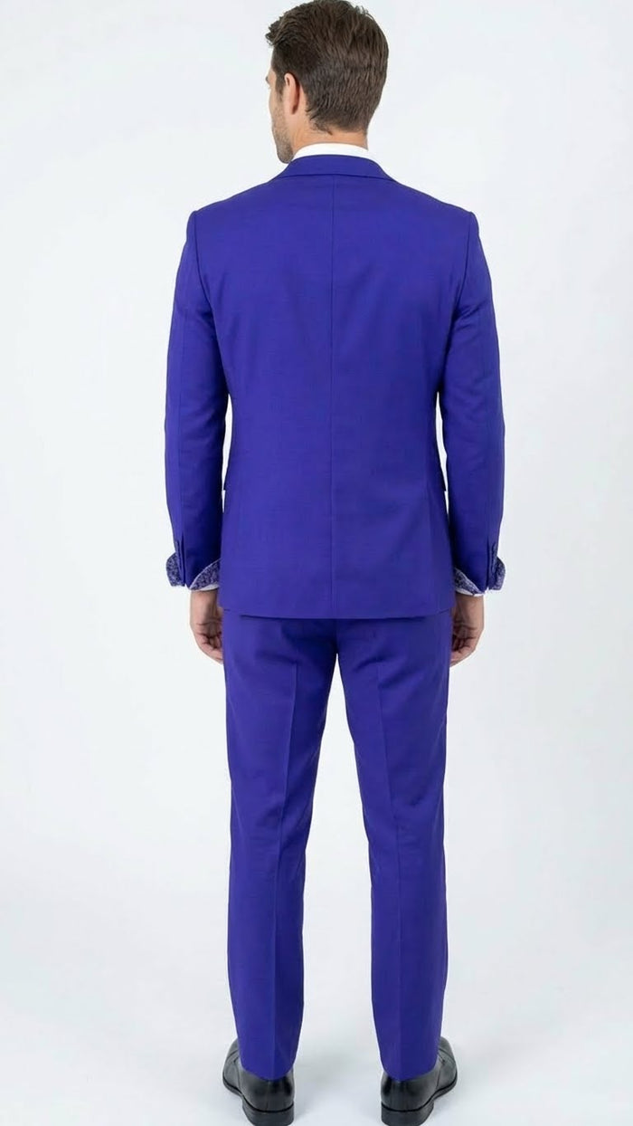 Mens Purple and white sivler lapel  Embellished Tuxedo Suit   Formal Wedding, Prom, and Gala Outfit Mardi Gras