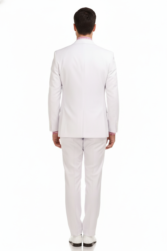 Mens White Double-Breasted 3-Piece Suit Set  Premium Tailored Fit Formal Wedding and Evening Suit