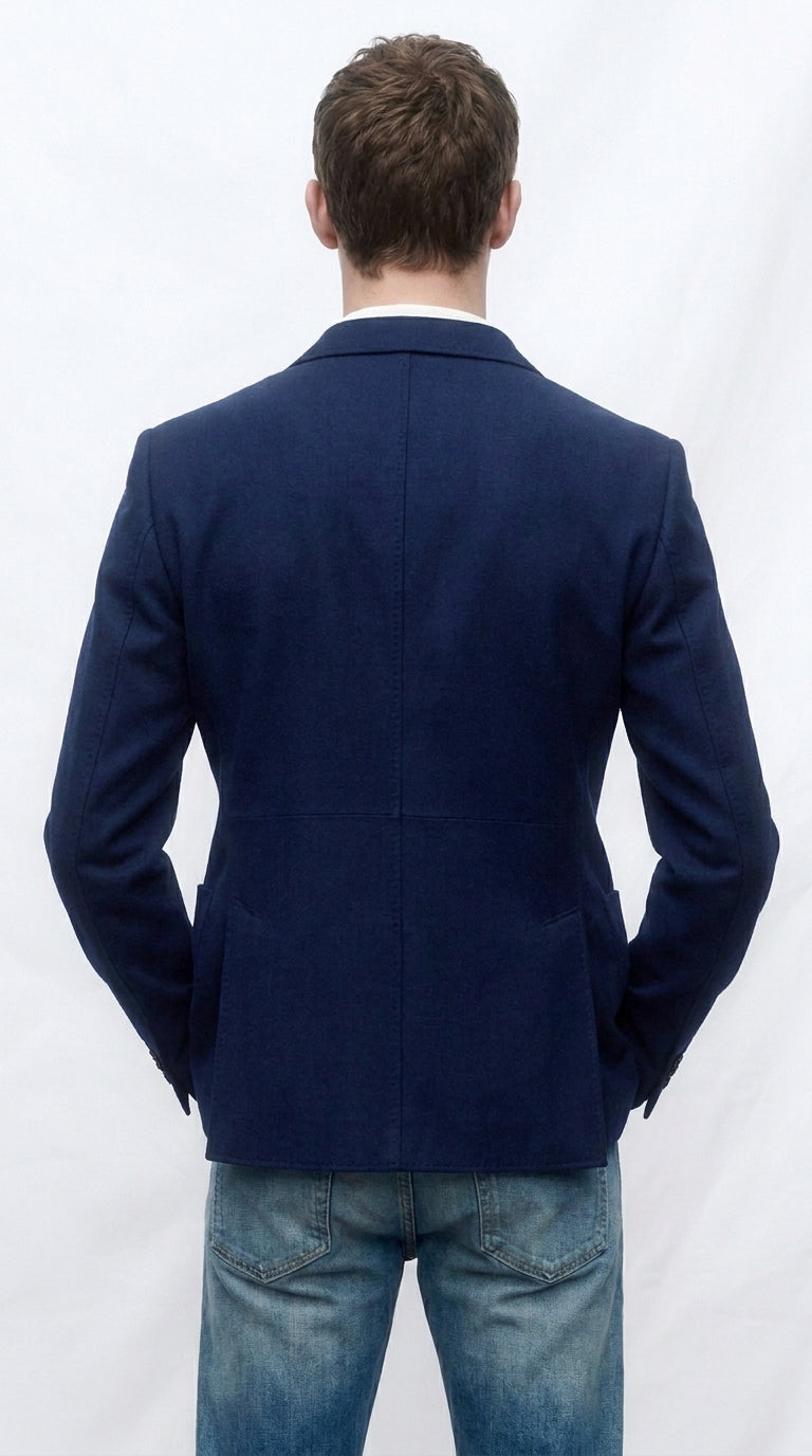 Men’s Navy Blue Double Breasted Blazer – Formal Sport Coat