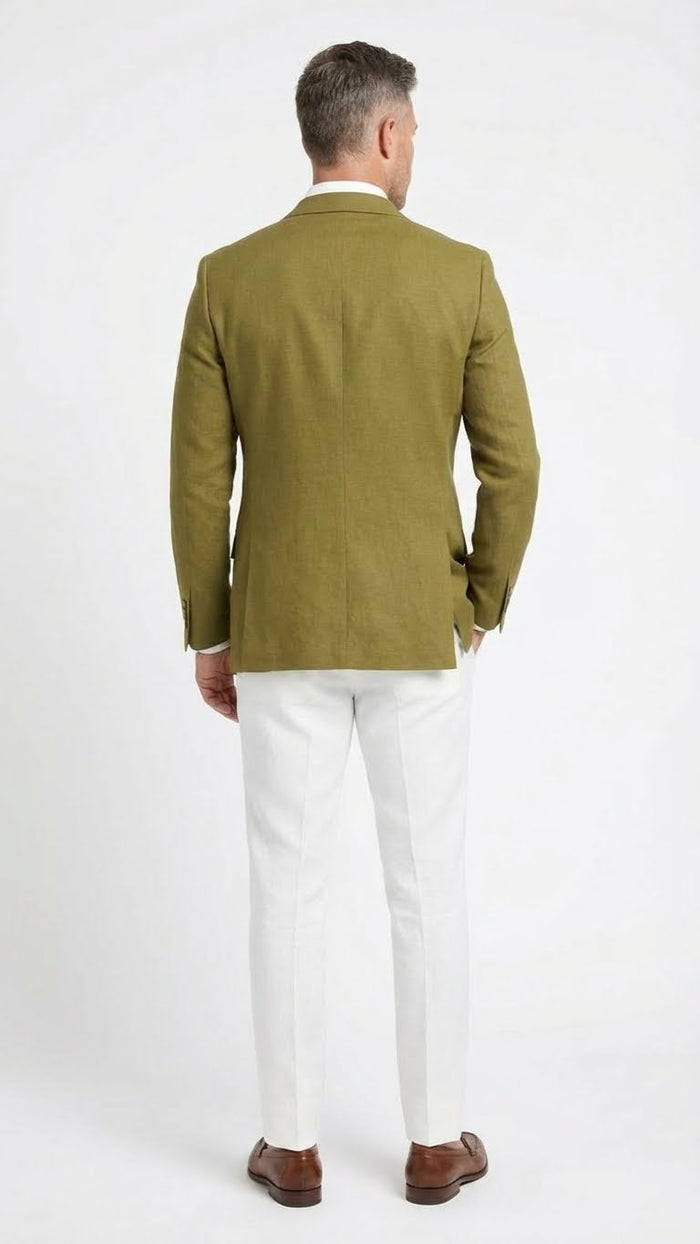 Mens Olive Green Blazer Sport Coat - Fabric Summer in pistachio sage green
