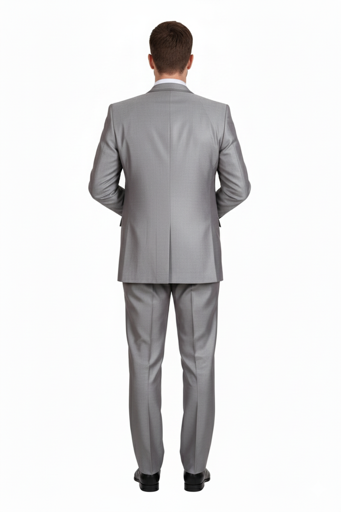Mens Light Gray 3-Piece Modern Fit Suit with Vest  Classic Formal Business and Wedding Attire