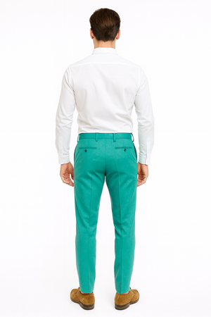 Mens Aqua Dress Pants  Slim Fit Stylish Formal Trousers for Parties and Casual Wear in Turqoise Color