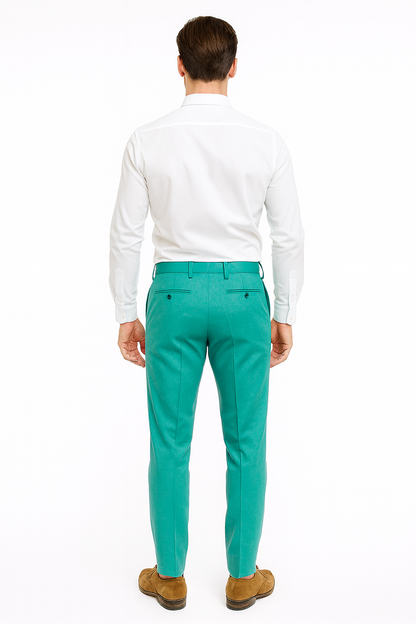 Mens Aqua Dress Pants  Slim Fit Stylish Formal Trousers for Parties and Casual Wear in Turqoise Color