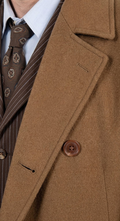 Men’s Brown Cotton Trench Coat Doctor Who 10th Doctor Inspired Long Coat – Classic Gabardina Style Overcoat, Vintage Winter Costume Jacket